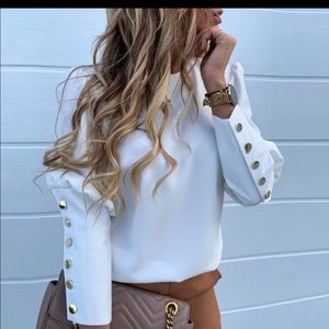 Gold button sleeve shirts